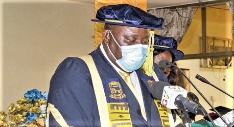 Prof Samuel Nii Odai, Vice Chancellor, ATU, addressing the graduands. Picture: ERNEST KODZI